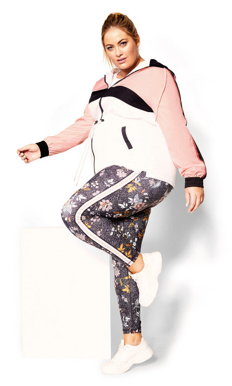 Print Detail Legging - black