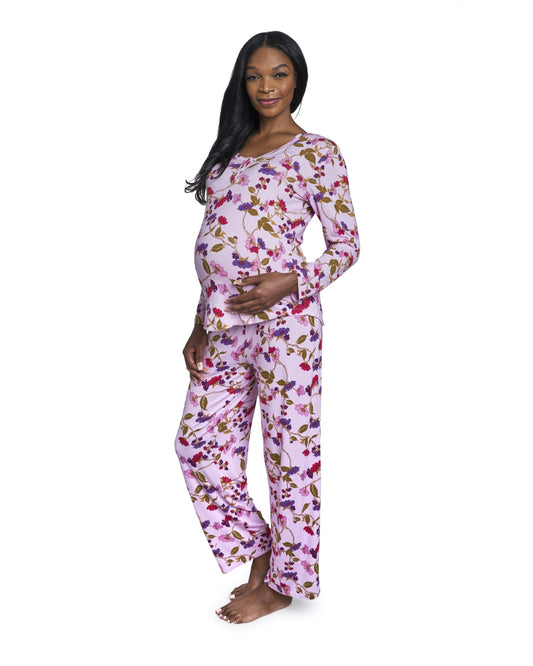 Maternity Laina Top & Pants Nursing Pajama Set