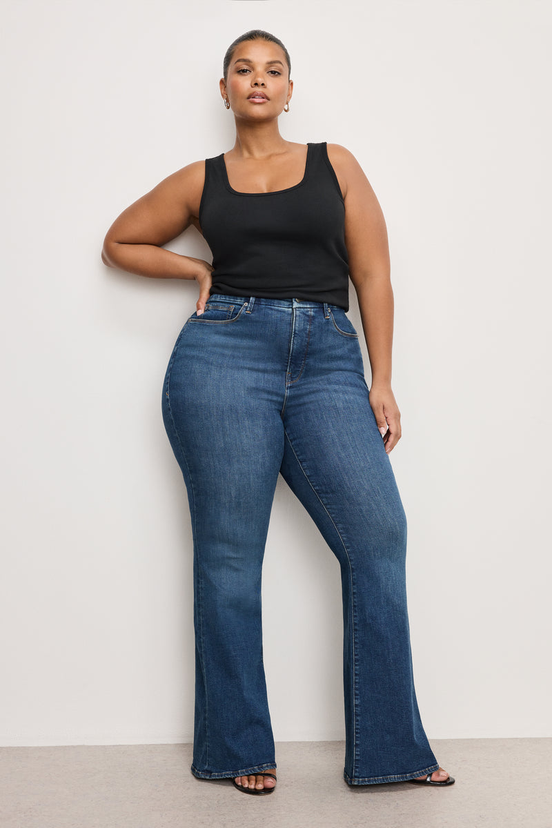 Extra Long Plus Size Flare Jeans: 37" Inseam