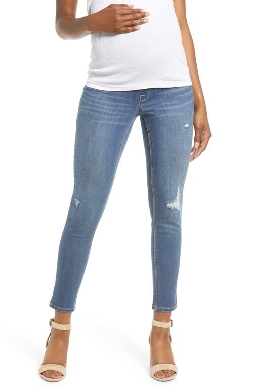 Distressed Ankle Maternity Skinny Jeans