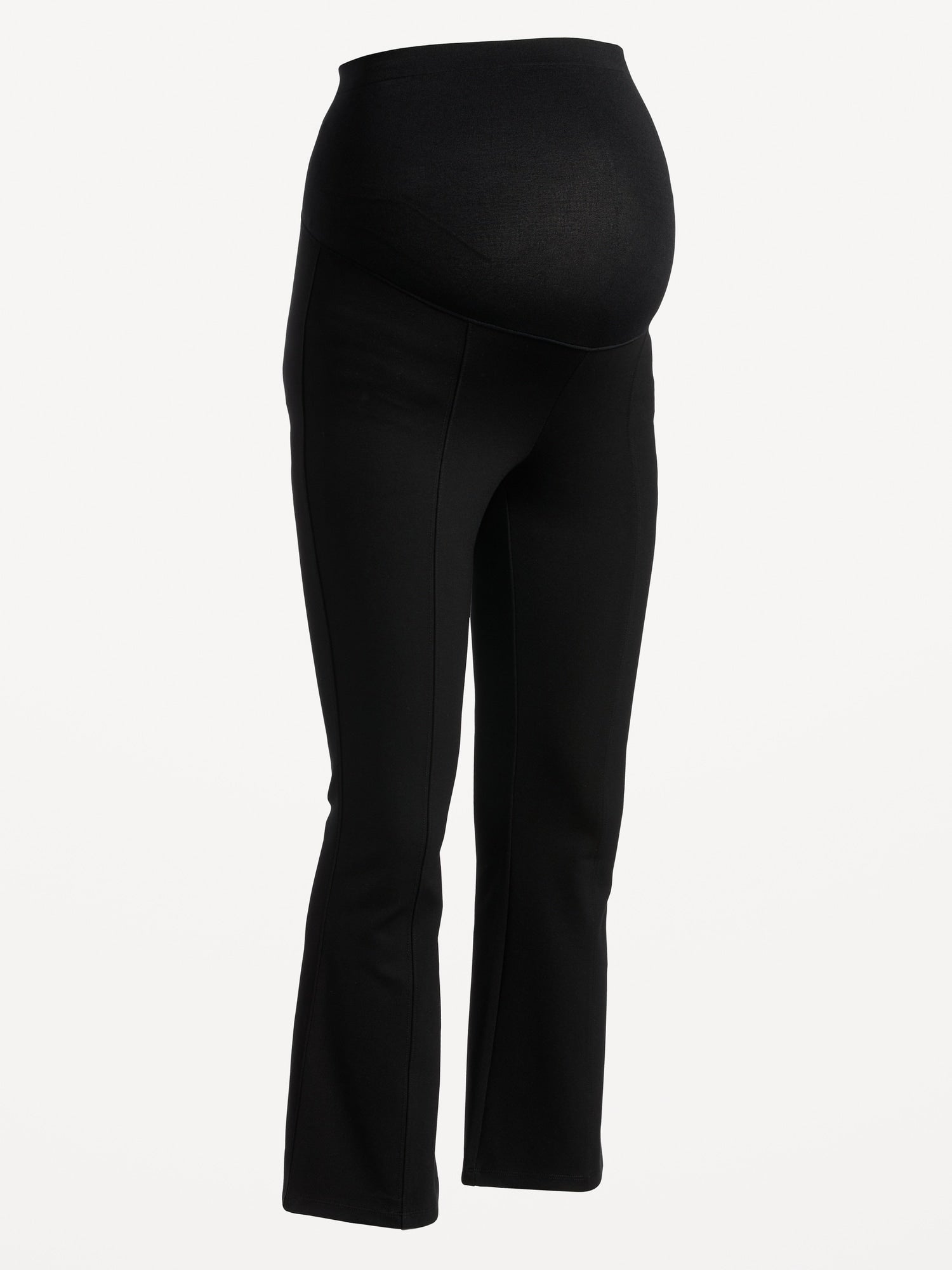 Cropped Maternity Flare Pants with Full Panel: 26" Inseam