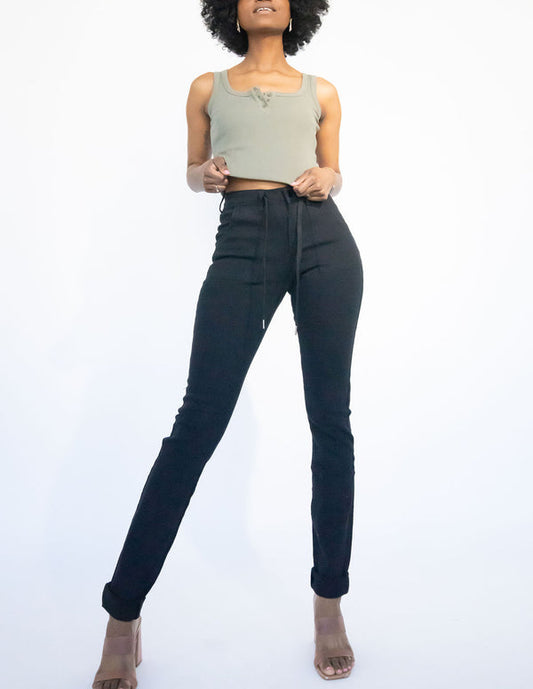 Black Plus Size Tall Denim Joggers in 38" Inseam