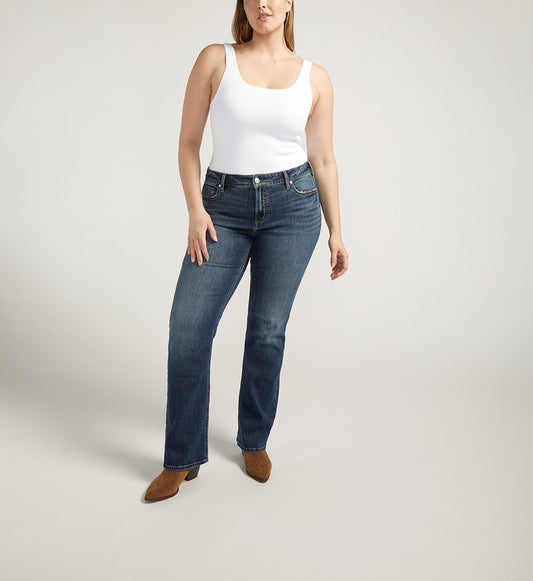 Elyse Mid Rise Slim Bootcut Jeans Plus Size