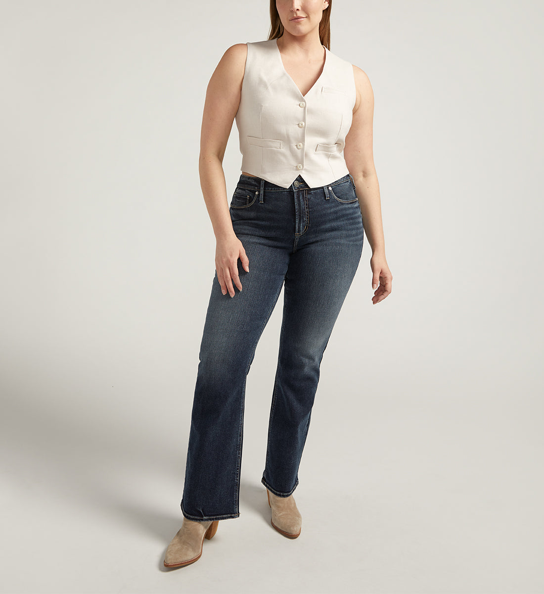 Suki Mid Rise Bootcut Jeans Plus Size
