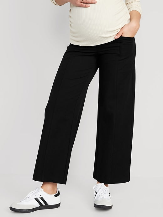 Wide-Leg Ankle Length Maternity Pants: 30" Inseam
