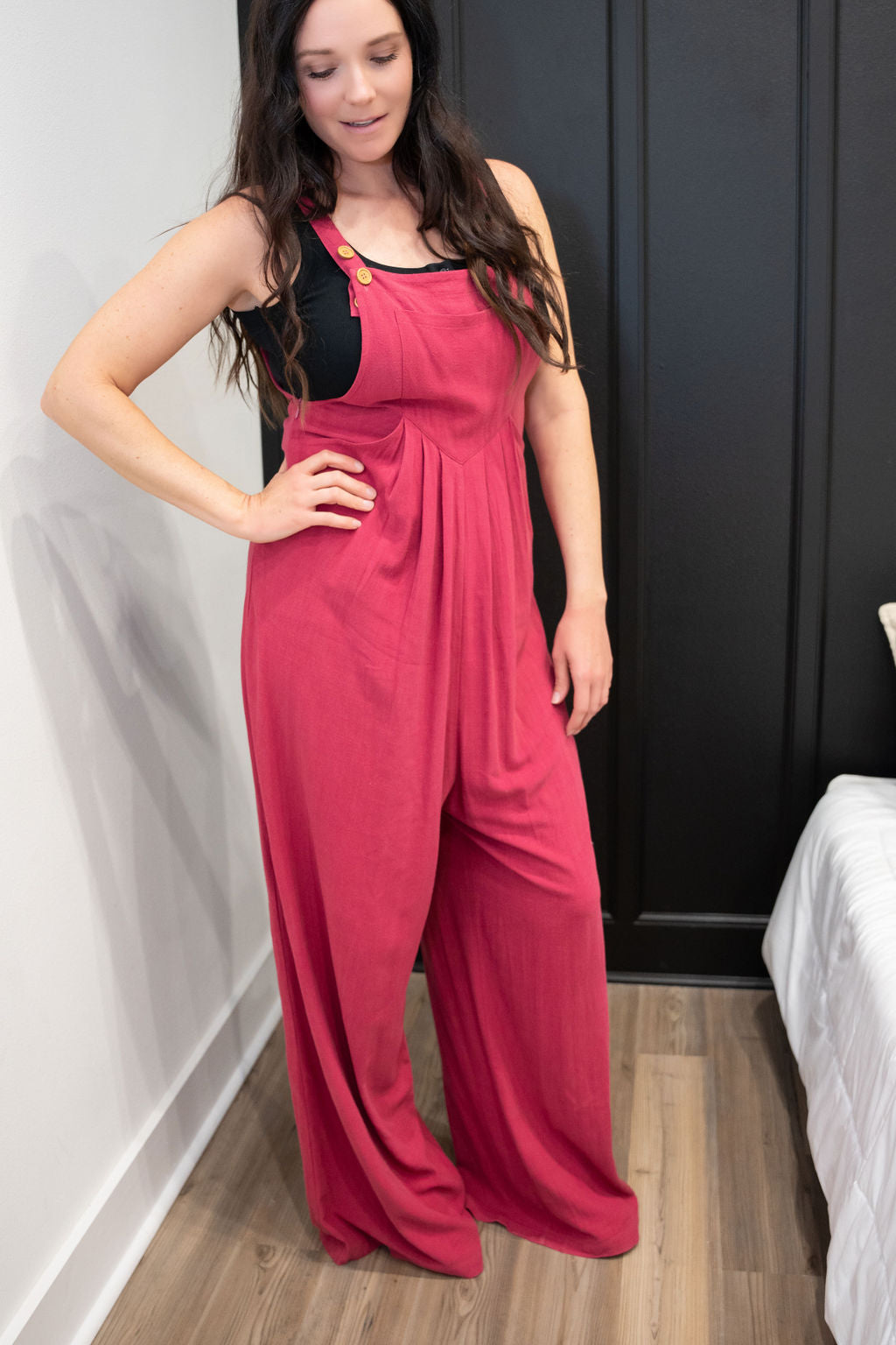 Women's Tall Overall Jumpsuit in Pink: 36", 38" Inseams