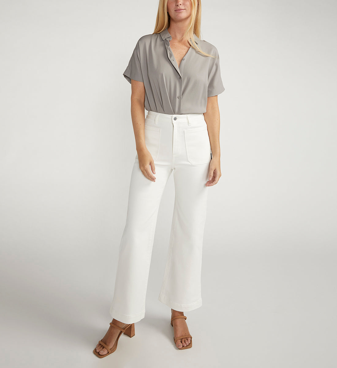 Women's White Wide Leg Pants: 29", 31" Inseams