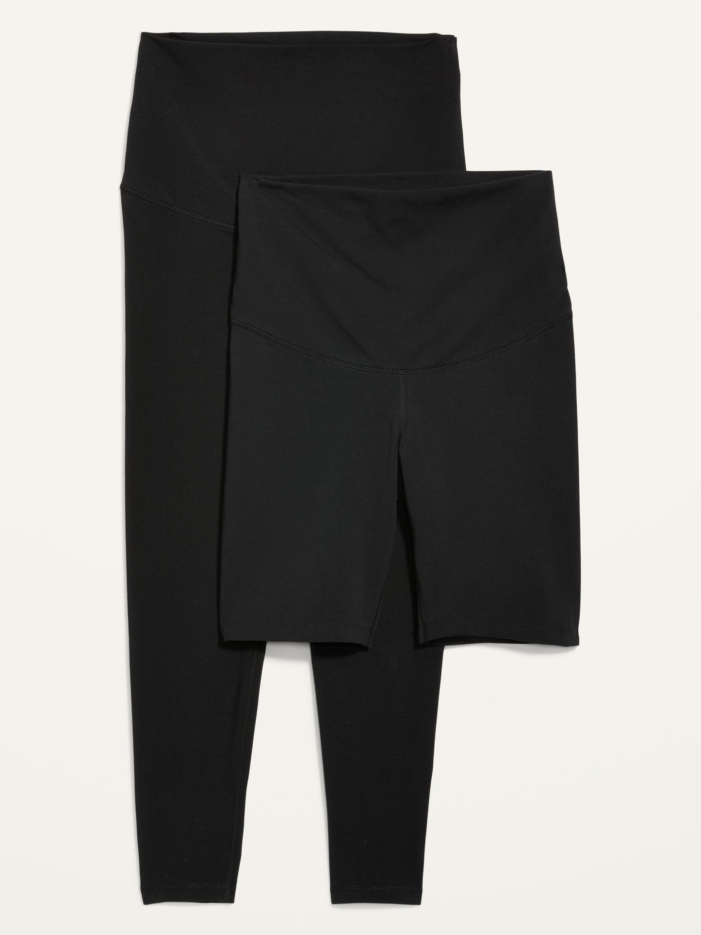 Old Navy Maternity 2-Pack Rollover-Waist PowerChill 7/8-Length Leggings & Biker Shorts