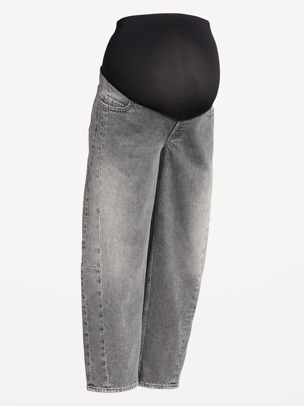 Maternity Ankle-length Barrel Jeans with Full Panel: 26" Inseam