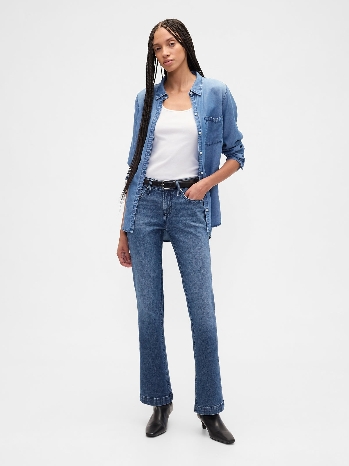 Low Rise Bootcut Jeans: 30", 32", 34" Inseams