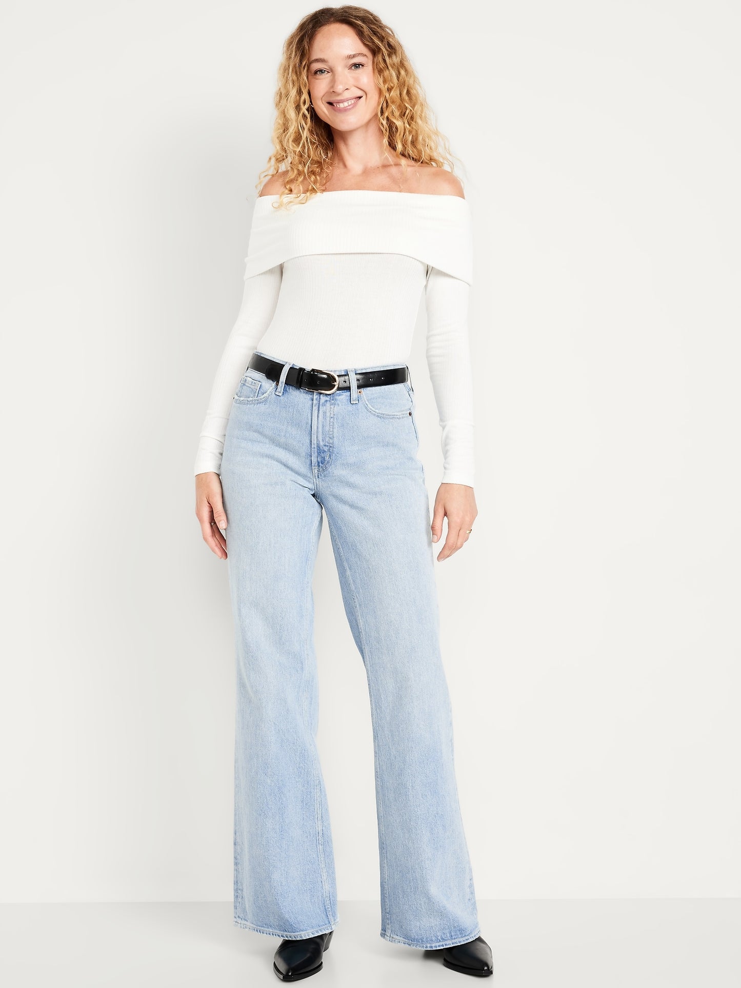 Light Wash Loose Boot-Cut Jeans: 29", 32", 35" Inseams