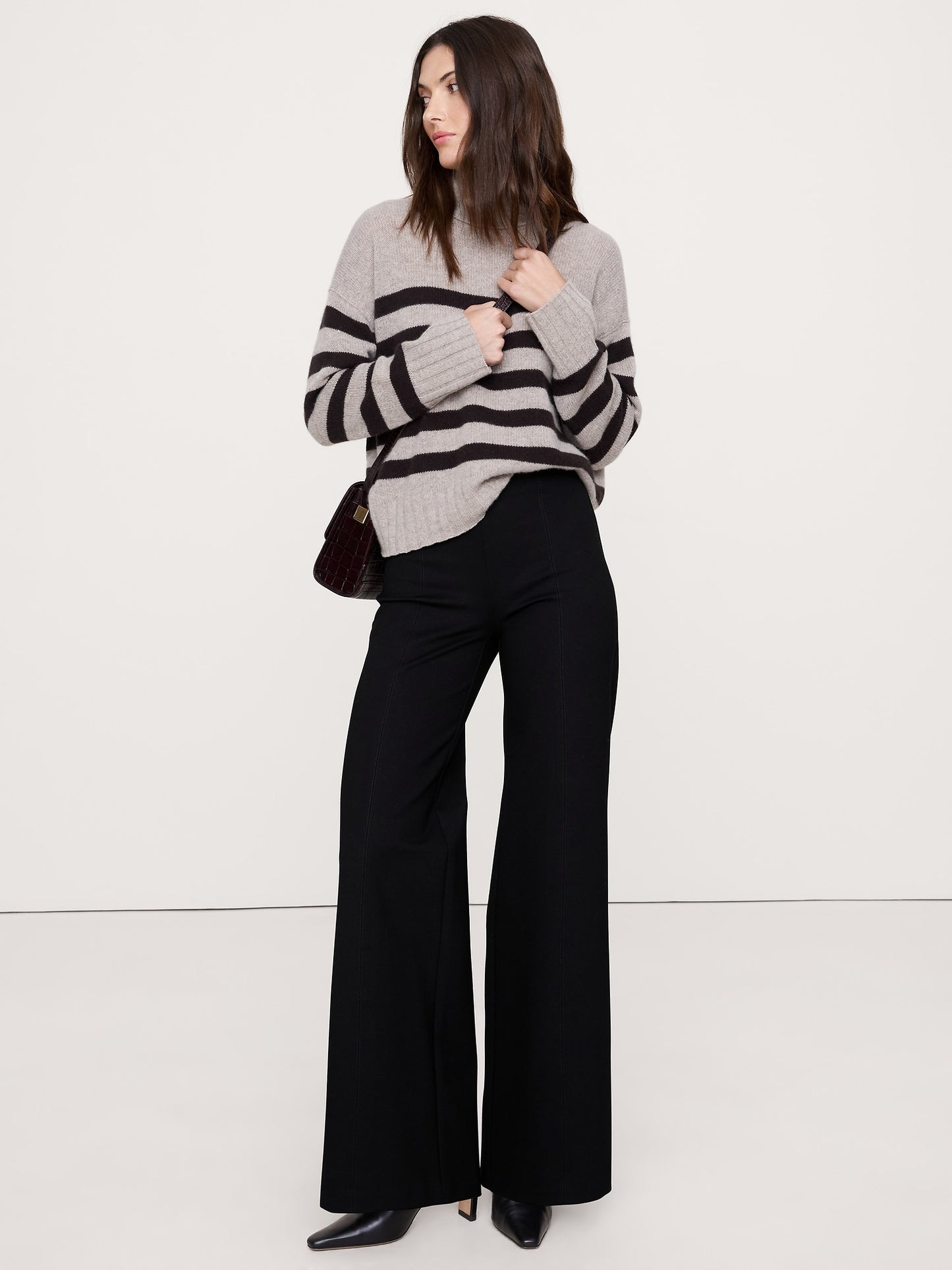 Wide-Leg Ponte Pull-On Pant: 29", 31", 34" Inseam