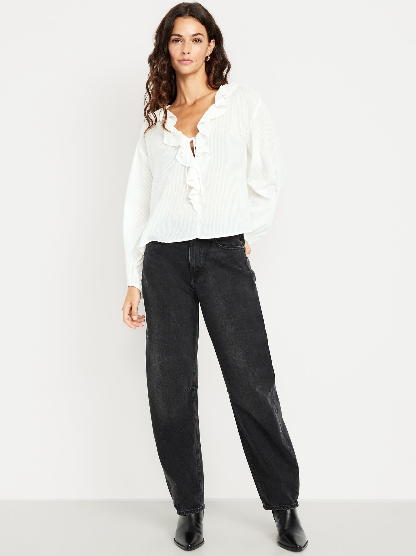 Women's High-Waist Barrel Jeans: 28", 30", 33" Inseams