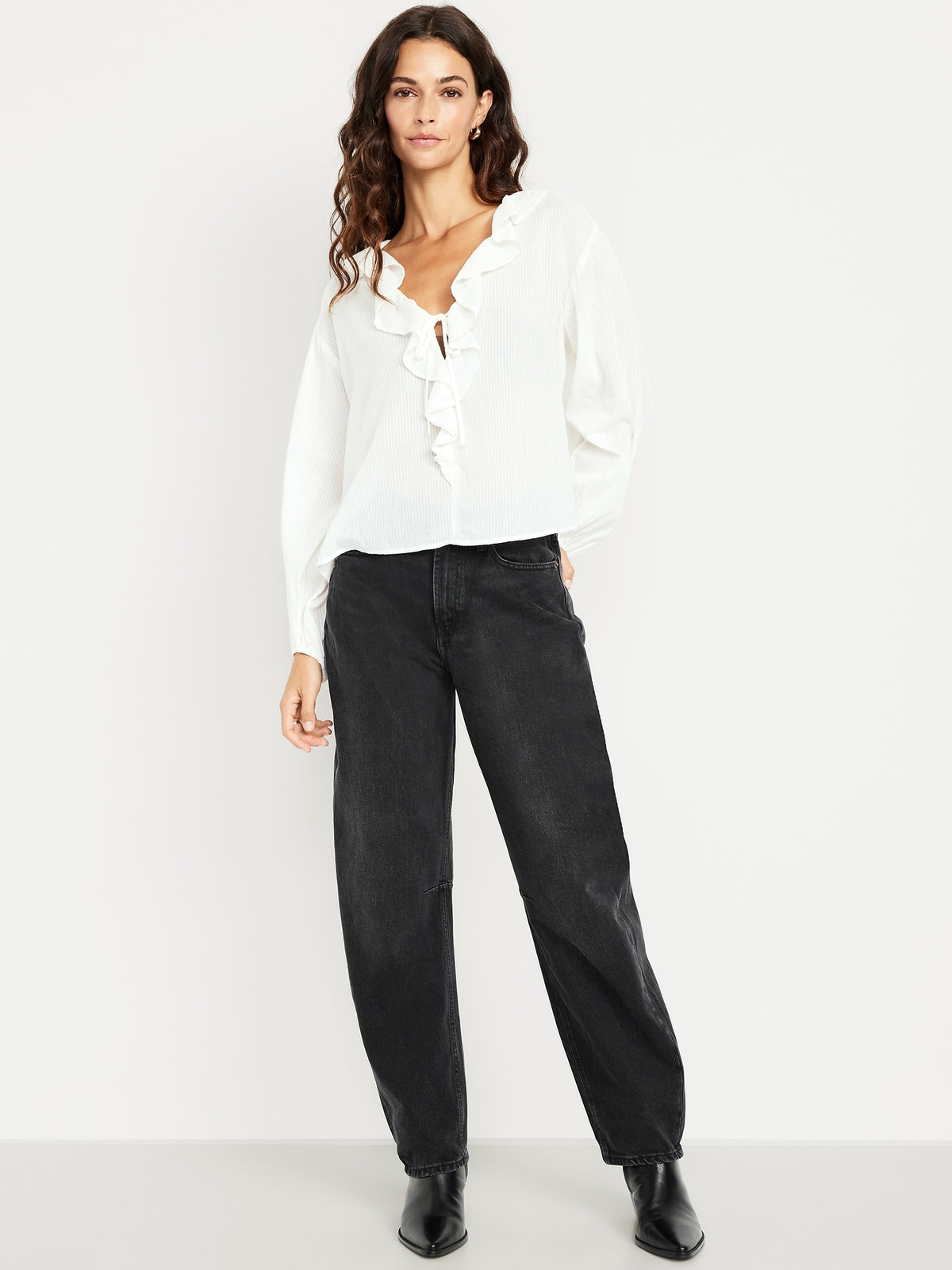 Women's High-Waist Barrel Jeans: 28", 30", 33" Inseams