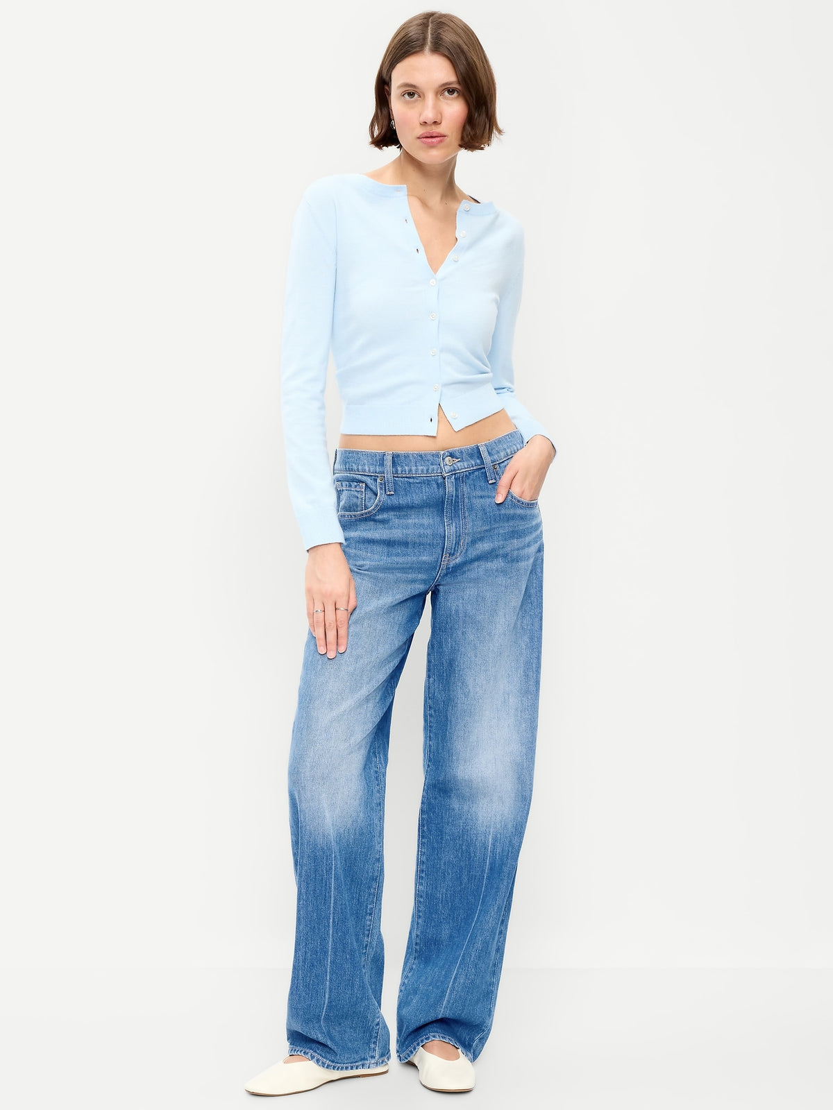 Tall and Petite Low Rise Loose Jeans