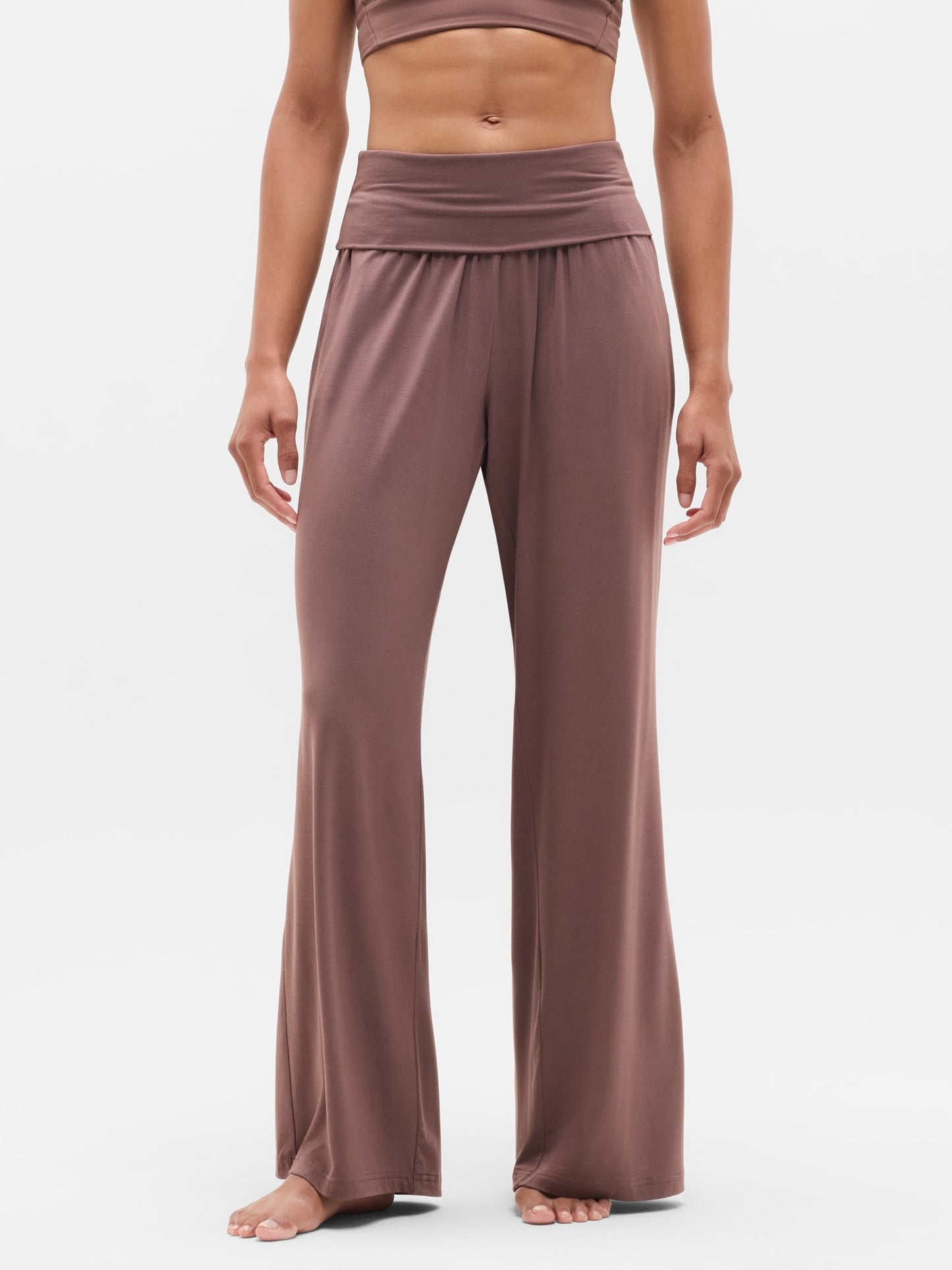 Drapey Pants with Foldover Waistband: 29", 31", 34" Inseam