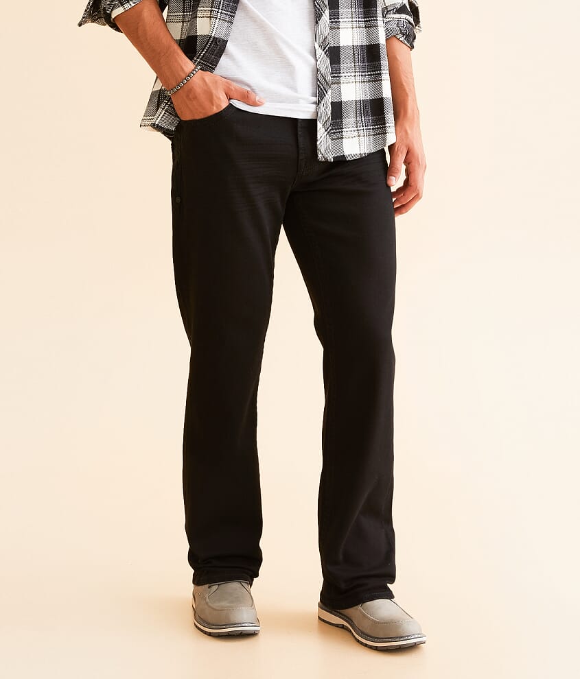 Men's Black Bootcut Stretch Jeans: 32", 34", 36" Inseams