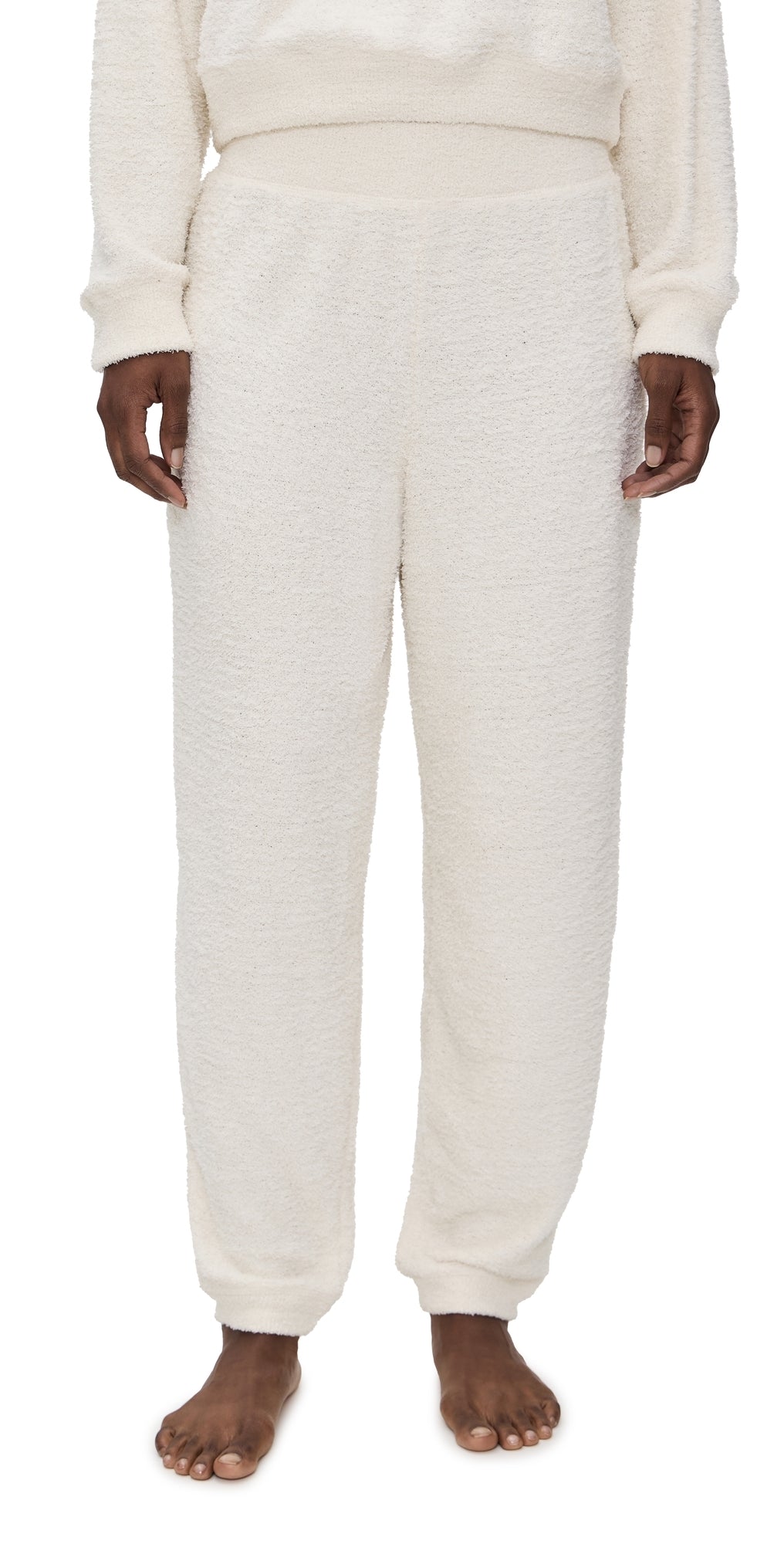 Fuzzy Knit Pants in Ivory 27" Inseam