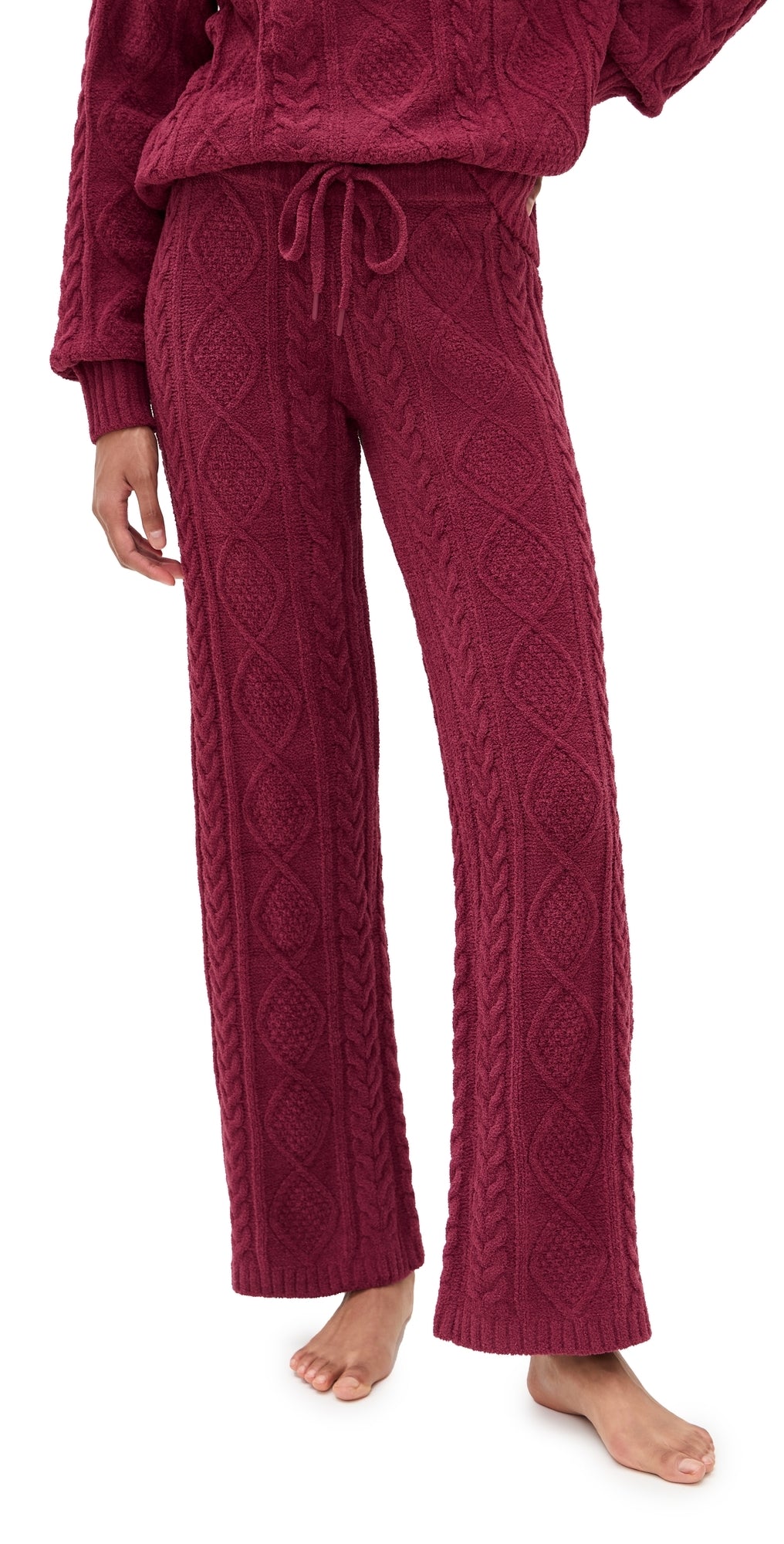 Chenille Cable Knit Pants: 31" Inseam