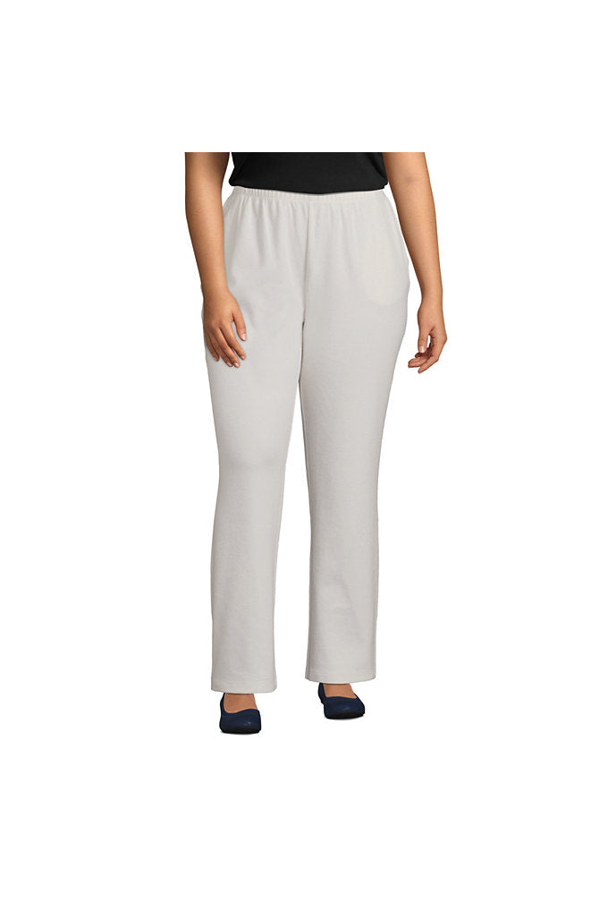 Women's Plus Size Sport Knit High Rise Elastic Waist Pull On Pants