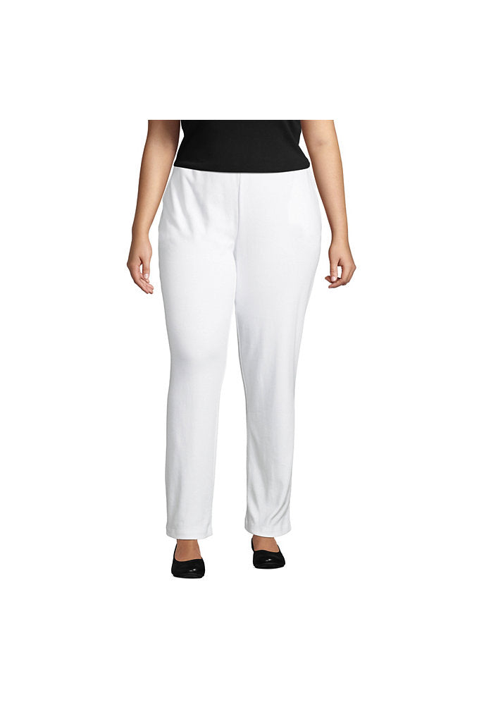 Women's Plus Size Sport Knit High Rise Elastic Waist Pull On Pants