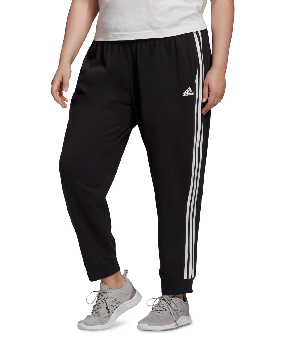 adidas Essentials Plus 3-Stripe Tapered Pants