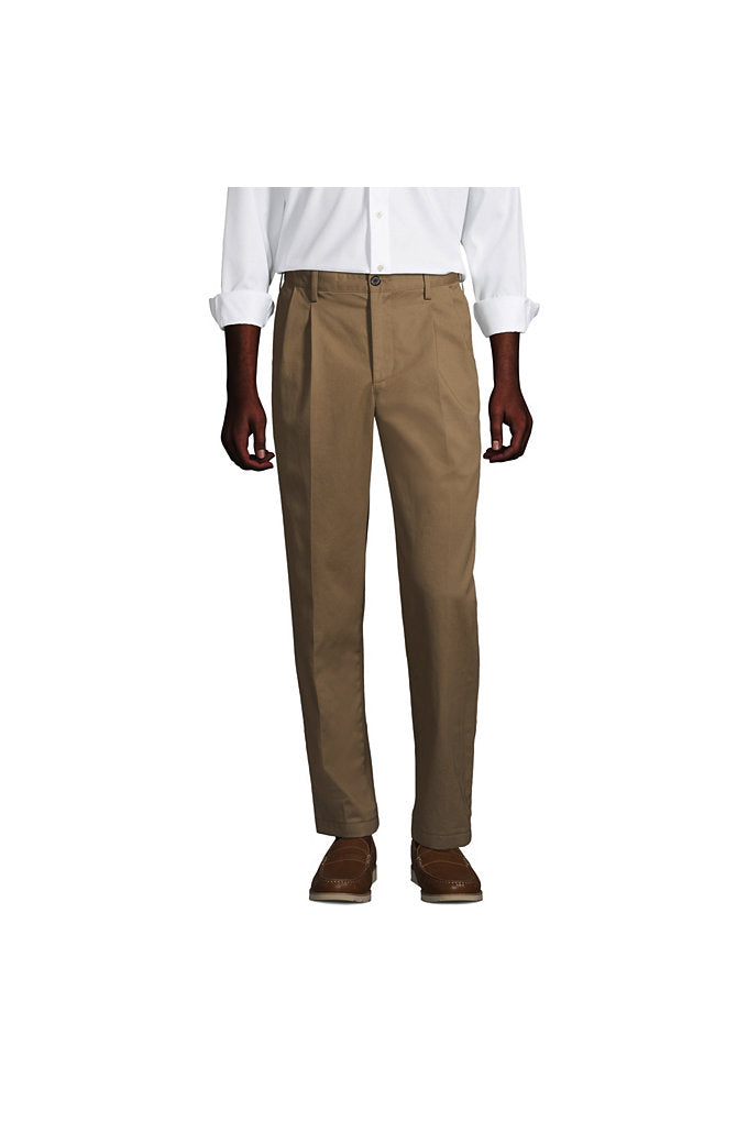 Men's Comfort Waist Pleated No Iron Chino Pants
