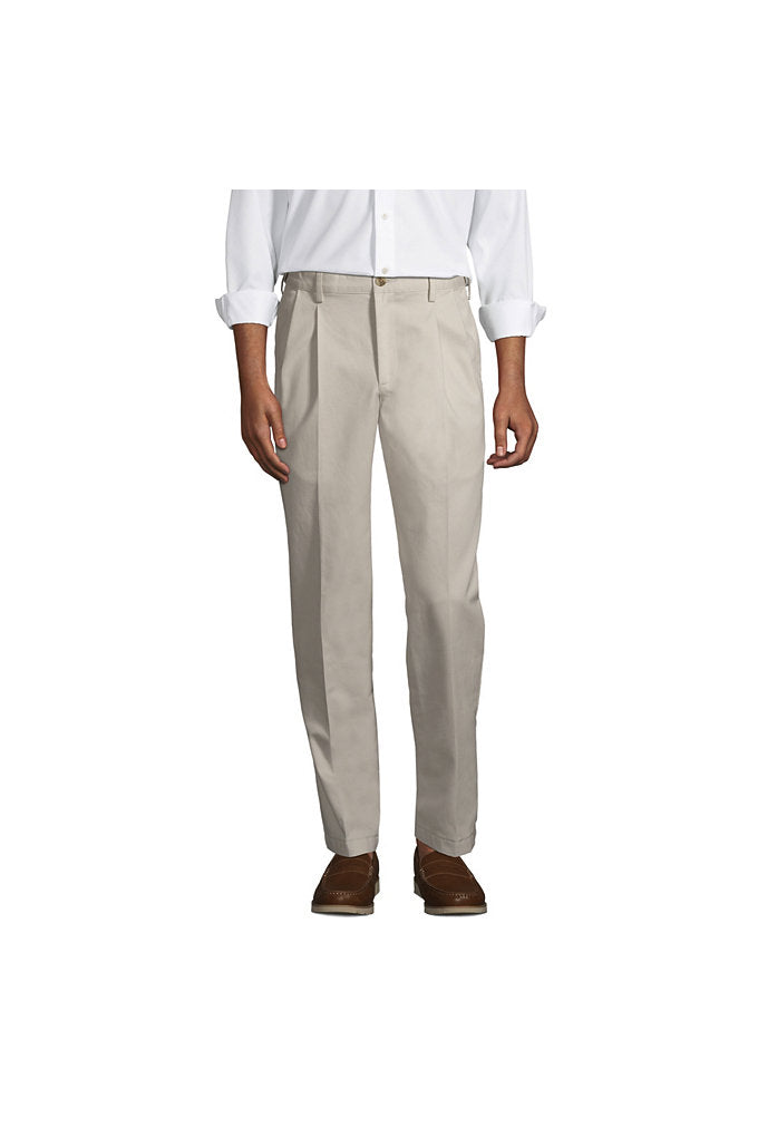 Men's Comfort Waist Pleated No Iron Chino Pants