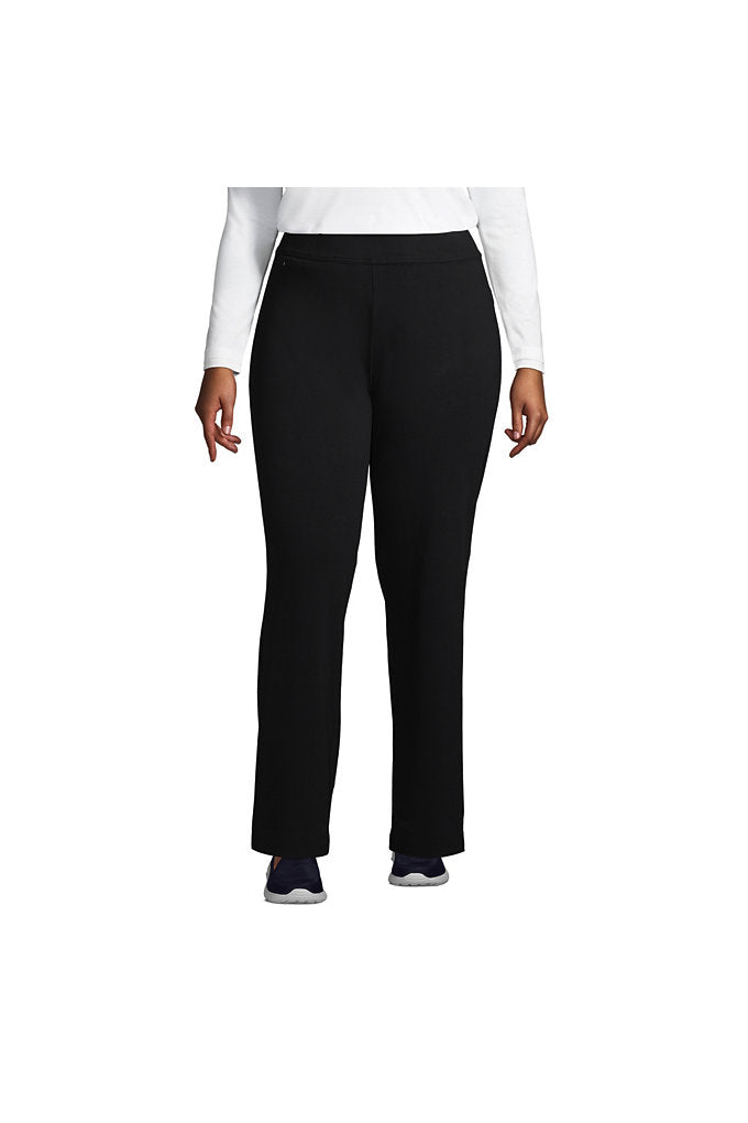 Women's Plus Size Starfish Mid Rise Straight Leg Elastic Waist Pull On Pants