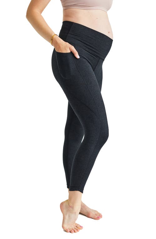 Ellie Maternity 23-Inch Crop Leggings in Char Heather