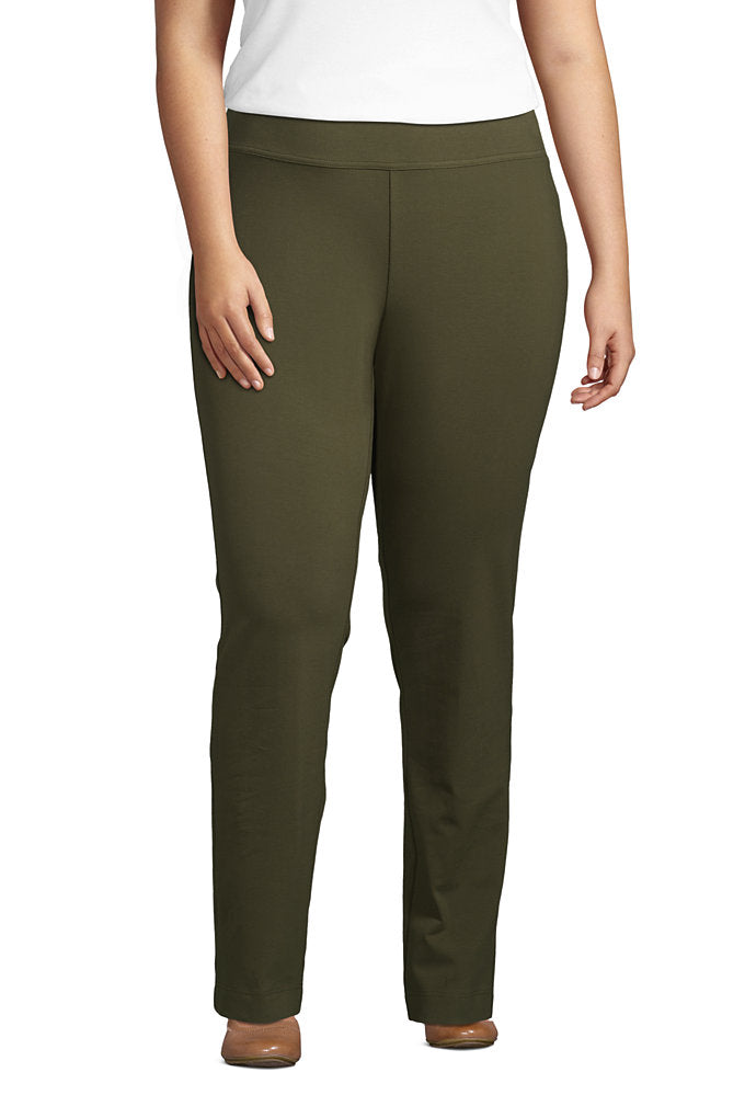 Women's Plus Size Starfish Mid Rise Slim Leg Elastic Waist Pull On Pants