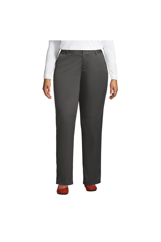 Women's Plus Plain Front Blend Chino Pants