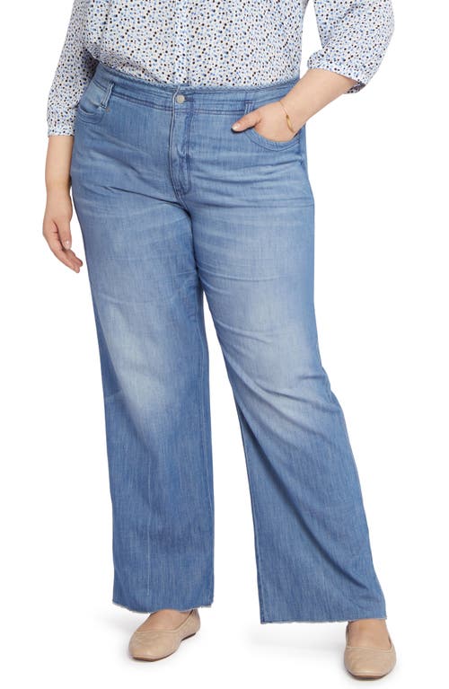 Teresa High Waist Raw Hem Wide Leg Jeans in Everly