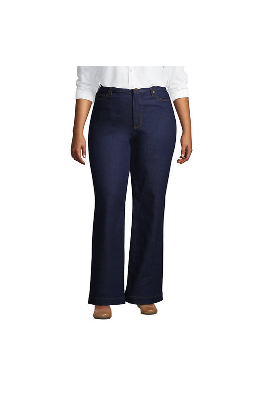 Women's Plus Size Recover High Rise Wide Leg Blue Jeans