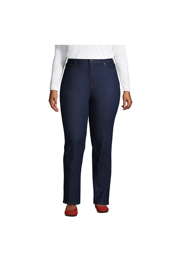 Women's Plus Size Recover High Rise Straight Leg Blue Jeans