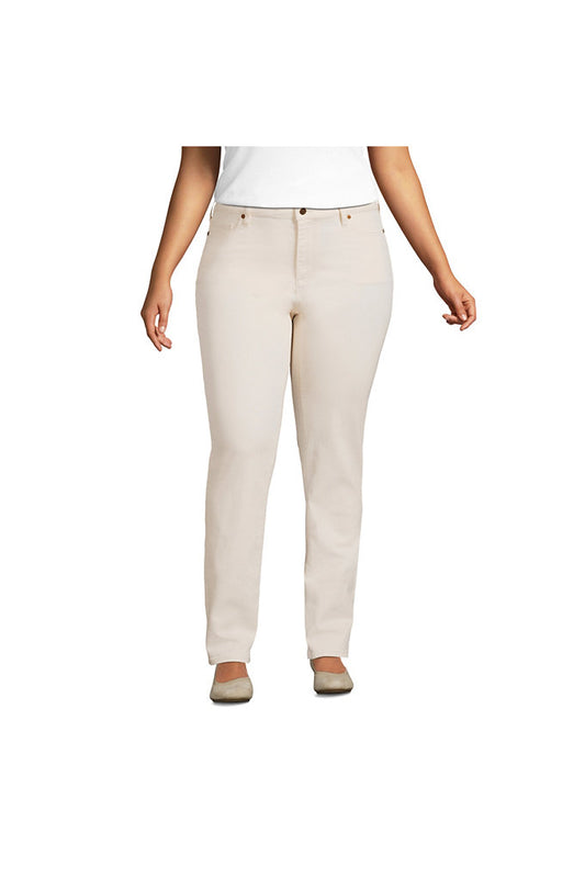 Women's Plus Size Recycled Denim Mid Rise Straight Leg Jeans