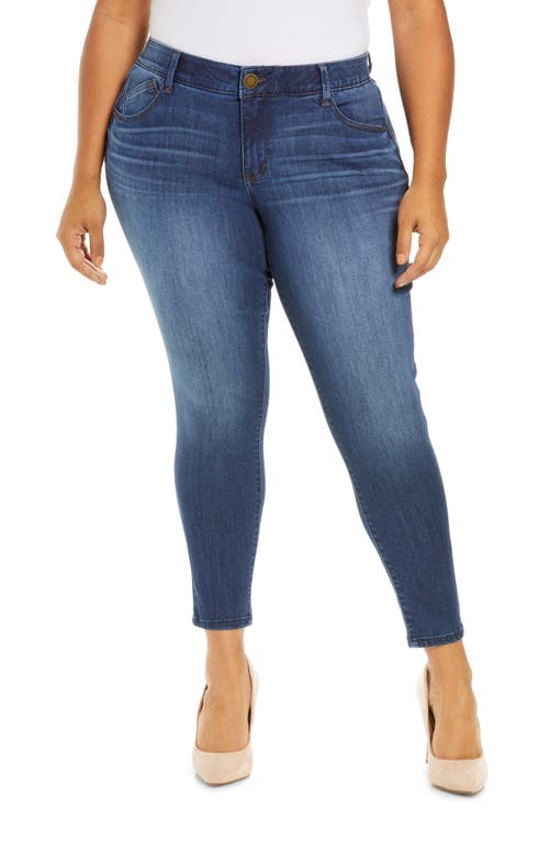 'Ab'Solution High Waist Ankle Skinny Jeans in Blue