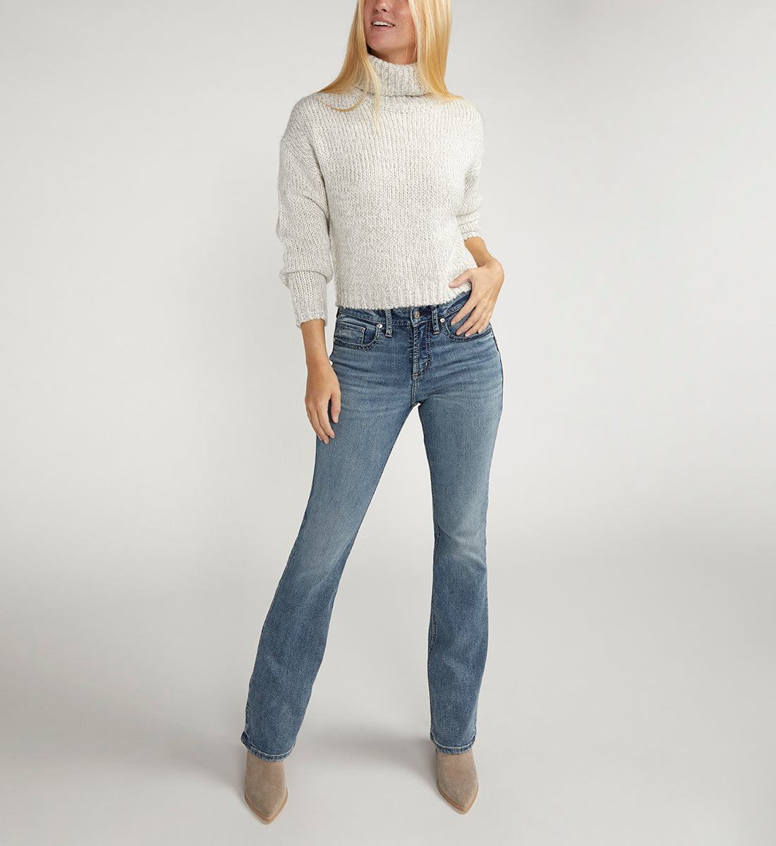 Suki Mid Rise Slim Bootcut Jeans