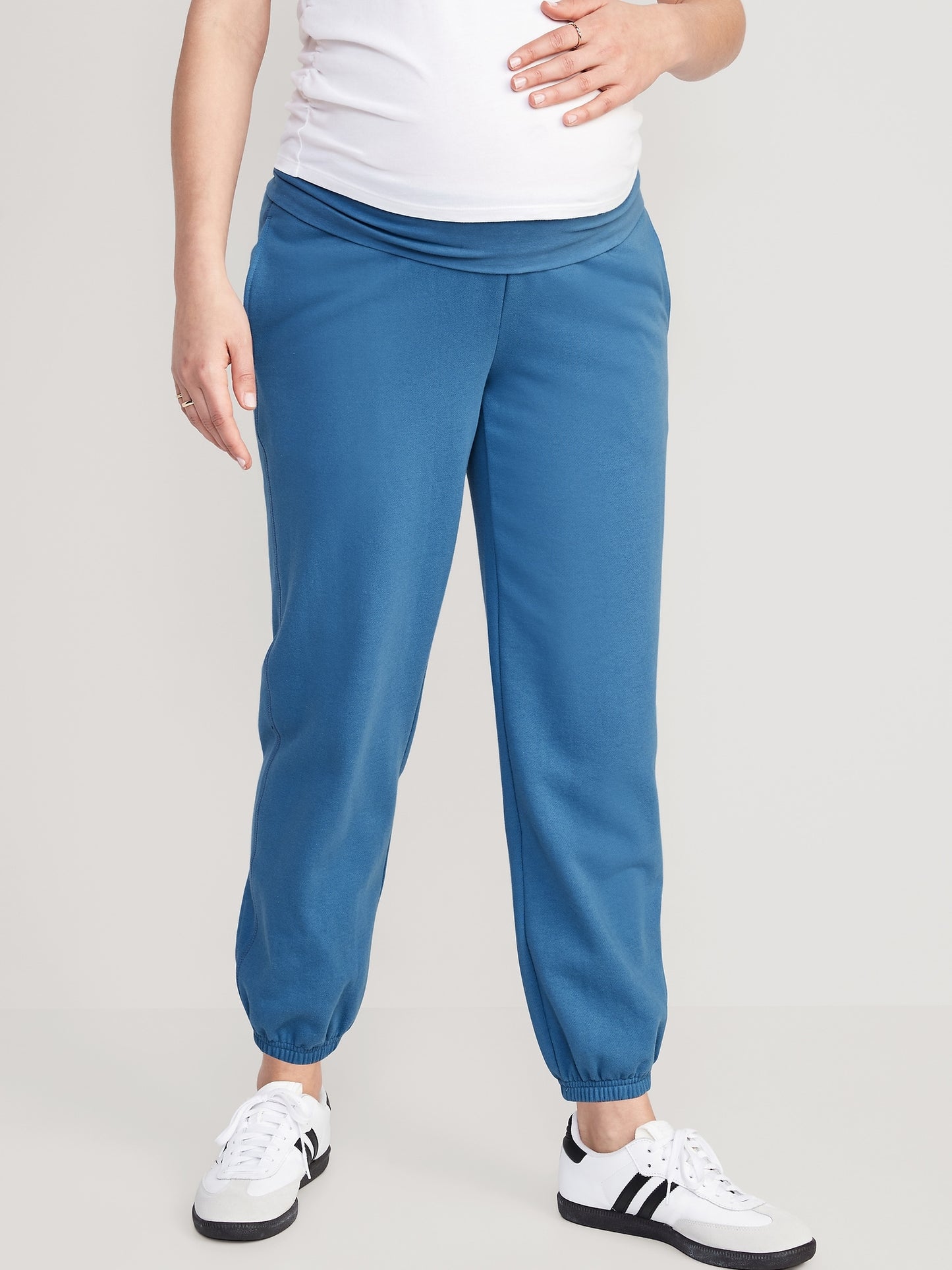 Maternity Jogger Sweatpants with Rollover-Waist: 27.5" Inseam