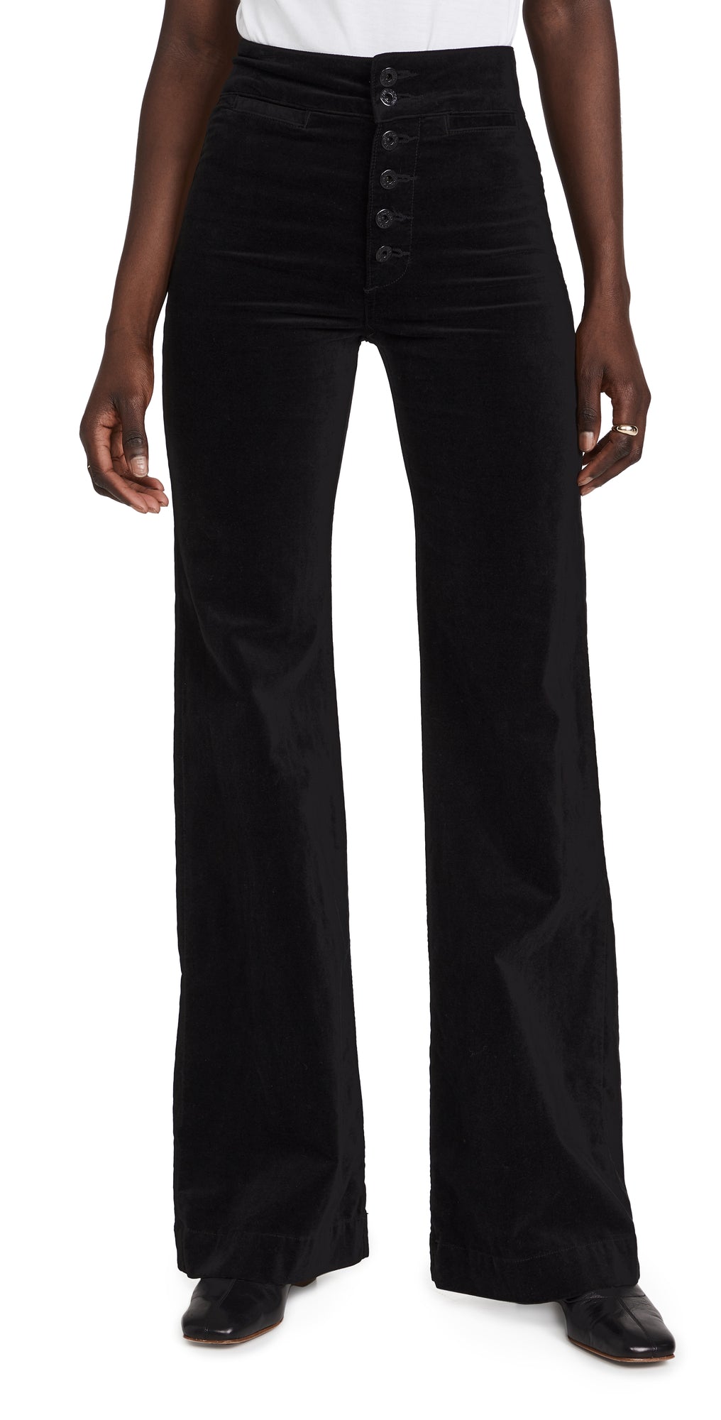 Tall Women's Black Velvet Pants: 34.75" Inseam