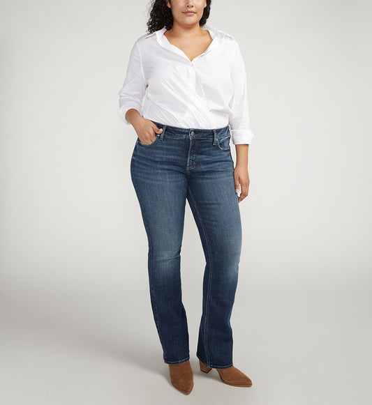 Elyse Mid Rise Slim Bootcut Jeans Plus Size