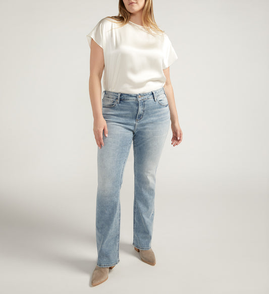 Elyse Mid Rise Slim Bootcut Jeans Plus Size