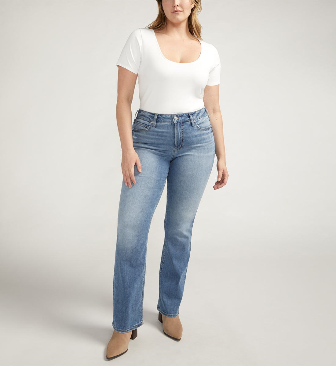 Suki Mid Rise Slim Bootcut Jeans Plus Size