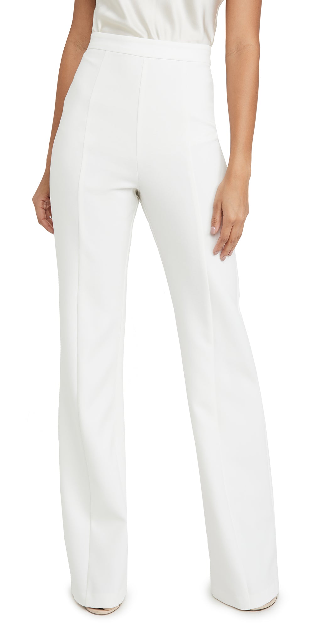 Women's Extra Long White Slacks: 36.25" Inseam