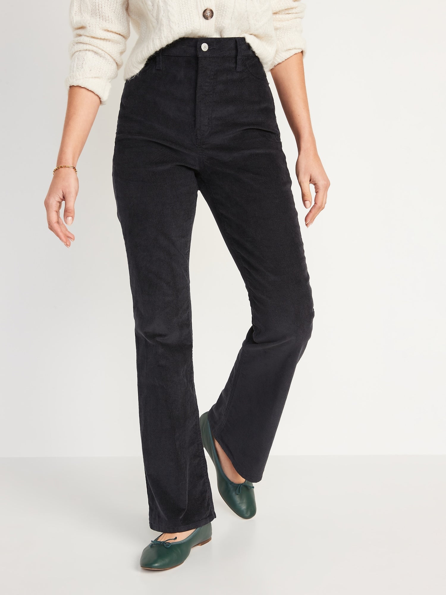 Higher High-Waisted Side-Slit Flare Jeans for Women