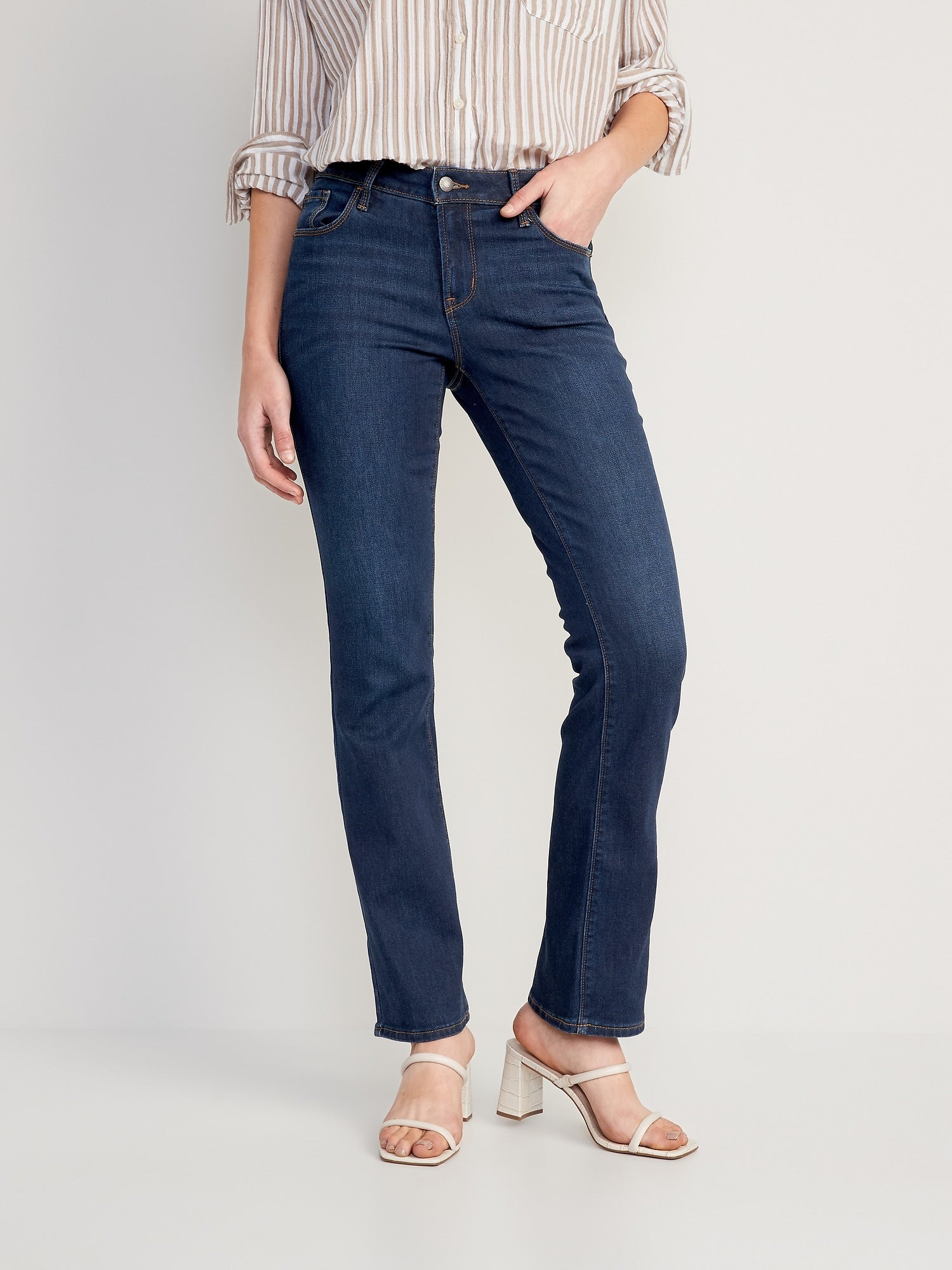 Old Navy Mid-Rise Kicker Boot-Cut Jeans for Women – Search By Inseam