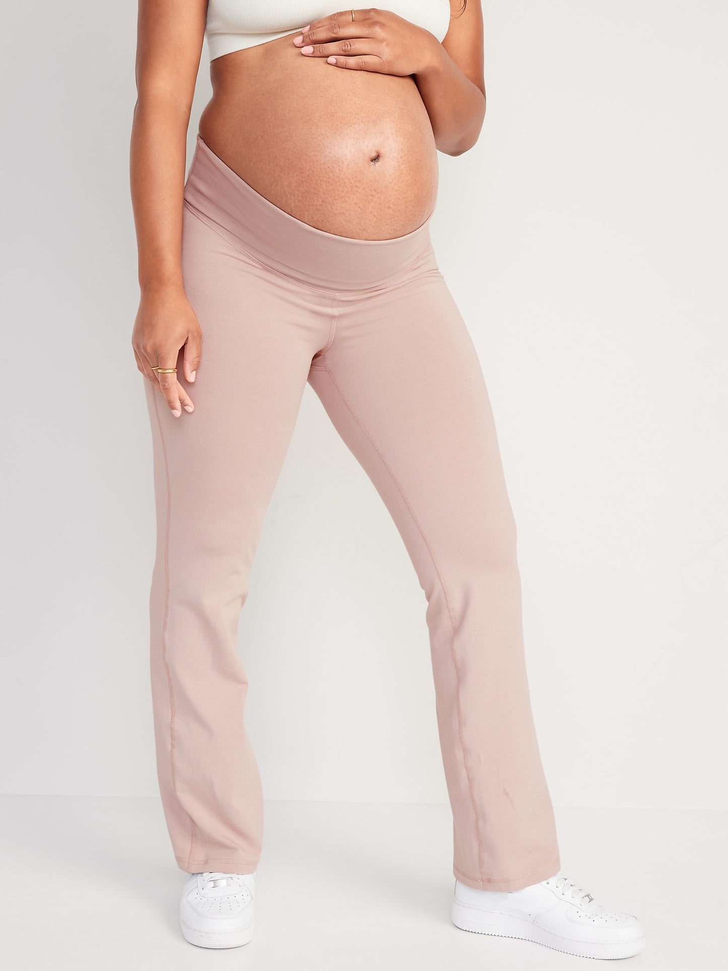 Old Navy Maternity Rollover-Waist PowerChill Boot-Cut Leggings