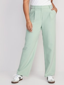 Extra High-Waisted Pleated Taylor Wide-Leg Trouser Suit Pants for Wome –  Search By Inseam