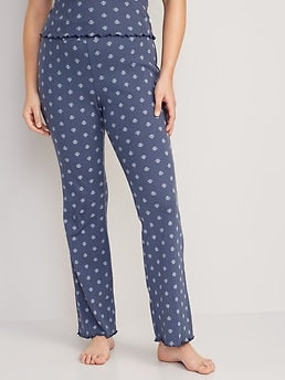 High-Waisted Pointelle-Knit Boot-Cut Pajama Pants for Women – Search By  Inseam