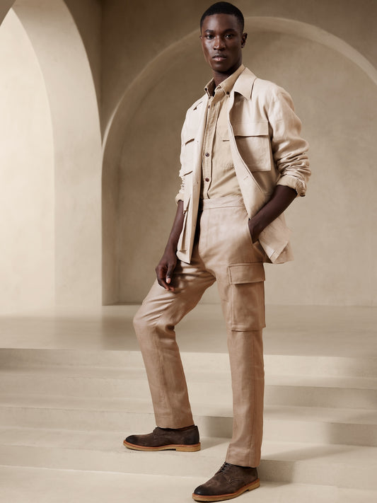 Linen Cargo Dress Pant